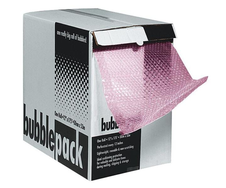 Anti-Static Bubble Dispenser Packs, 3/16" x 12" x 175', Pink, 1/Each