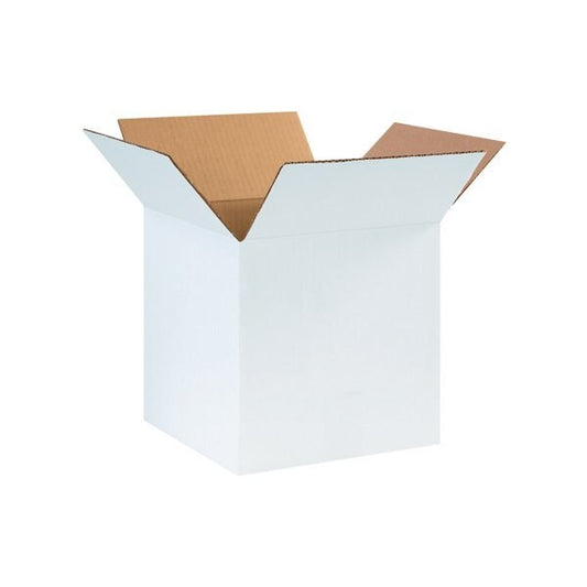10 x 10 x 10'' White Corrugated Boxes, 25PK