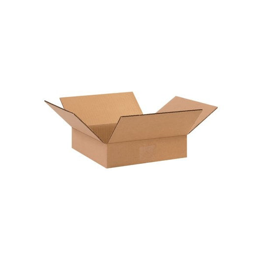 10 x 10 x 2'' Flat Corrugated Boxes, 25PK