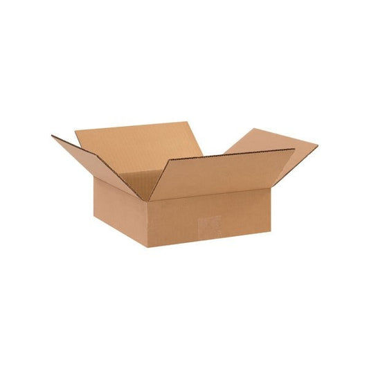 10 x 10 x 3'' Flat Corrugated Boxes, 25PK