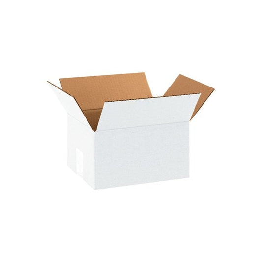 10 x 8 x 6'' White Corrugated Boxes, 25PK