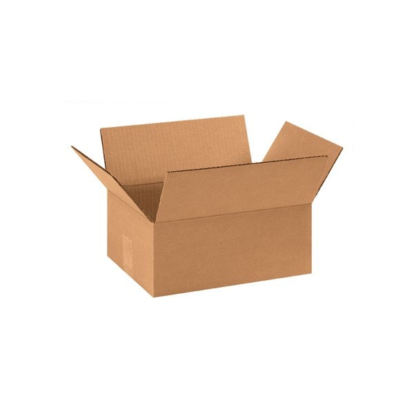Flat Cardboard Corrugated Boxes, 11"L x 8"W x 4"H, Kraft