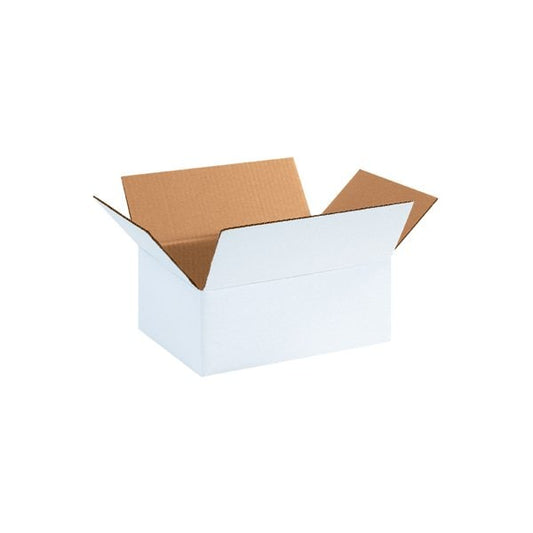 11-3/4 x 8-3/4 x 4-3/4'' White Corrugated Boxes, 25PK