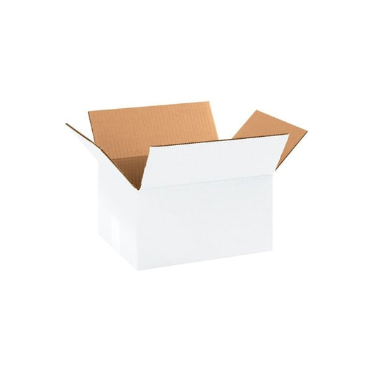 11-1/4 x 8-3/4 x 6'' White Corrugated Boxes, 25PK