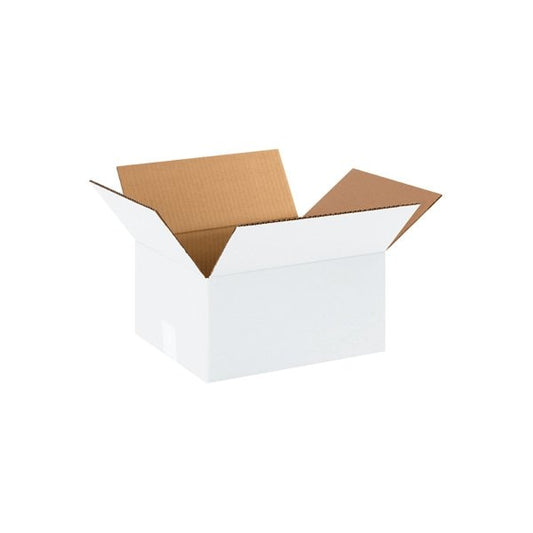 12 x 10 x 6'' White Corrugated Boxes, 25PK