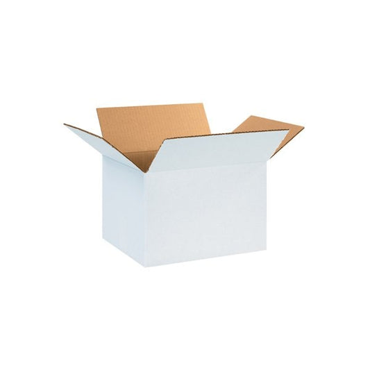 12 x 10 x 8'' White Corrugated Boxes, 25PK