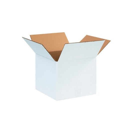 12 x 12 x 10'' White Corrugated Boxes, 25PK