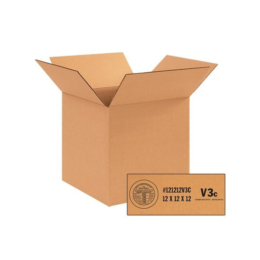 12 x 12 x 12'' V3c Weather-Resistant Corrugated Boxes, 20PK