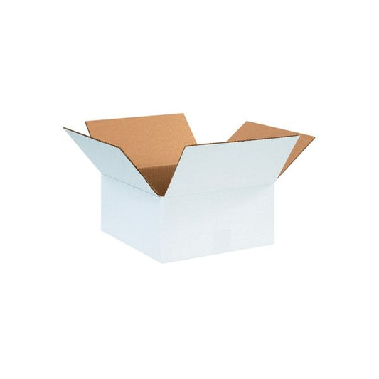 12 x 12 x 4'' White Corrugated Boxes, 25PK