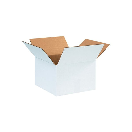 12 x 12 x 8'' White Corrugated Boxes, 25PK