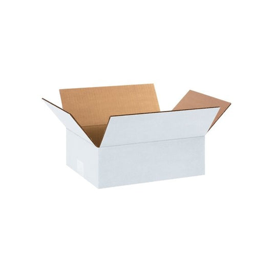 12 x 9 x 4'' White Corrugated Boxes, 25PK