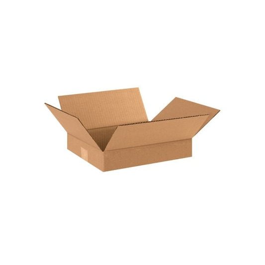 Flat Cardboard Corrugated Boxes, 13"L x 10"W x 2"H, Kraft