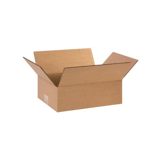 Flat Cardboard Corrugated Boxes, 13"L x 9"W x 4"H, Kraft