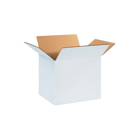 12 x 10 x 10'' White Corrugated Boxes, 25PK