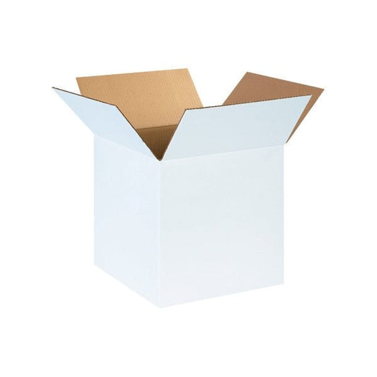 14 x 14 x 14'' White Corrugated Boxes, 25PK