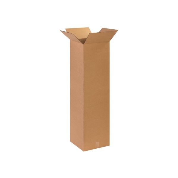 Tall Cardboard Corrugated Boxes, 14"L x 14"W x 48"H, Kraft