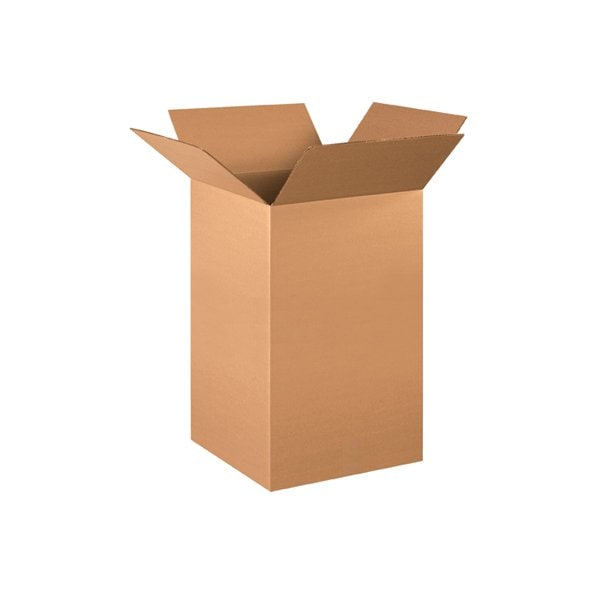 Tall Cardboard Corrugated Boxes, 16"L x 16"W x 30"H, Kraft