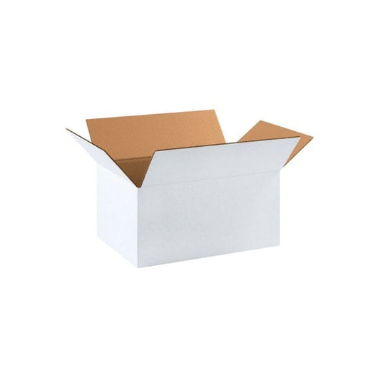 17-1/4 x 11-1/4 x 8'' White Corrugated Boxes, 25PK