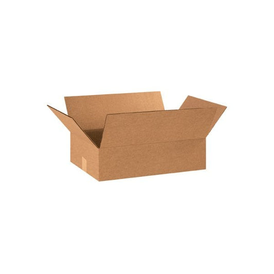 Flat Cardboard Corrugated Boxes, 18"L x 13"W x 5"H, Kraft