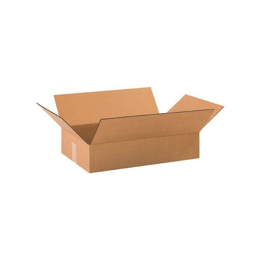Flat Cardboard Corrugated Boxes, 19"L x 12"W x 3"H, Kraft