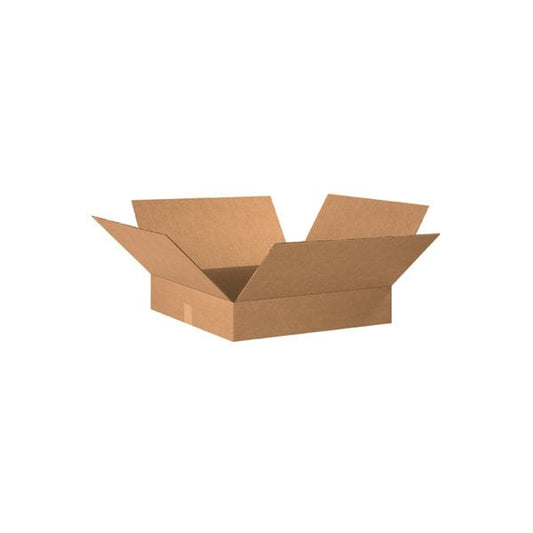 Flat Cardboard Corrugated Boxes, 20"L x 20"W x 2"H, Kraft