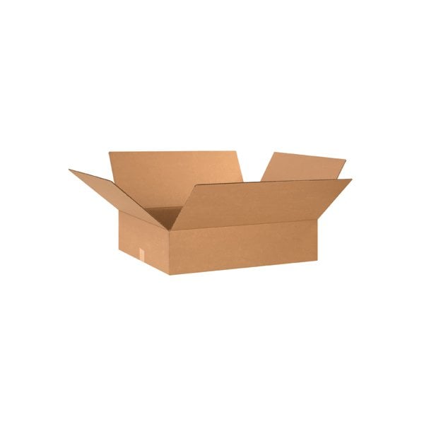 Flat Cardboard Corrugated Boxes, 24"L x 20"W x 8"H, Kraft