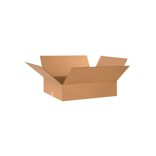 Flat Cardboard Corrugated Boxes, 24"L x 20"W x 8"H, Kraft