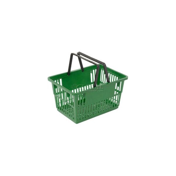 Good L Standard Plastic Shopping Basket with Plastic Handle 20 Liter 17L x 12W x 9H Green