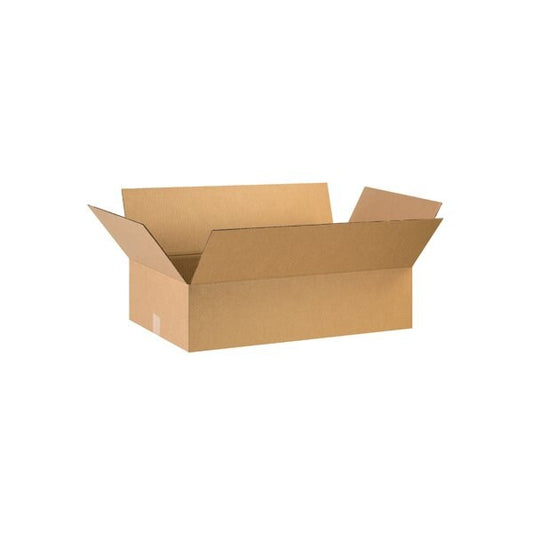 Flat Cardboard Corrugated Boxes, 28"L x 18"W x 6"H, Kraft