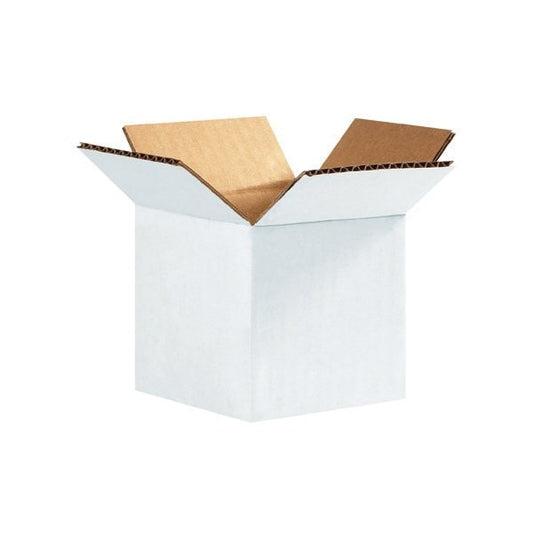 4 x 4 x 4'' White Corrugated Boxes, 25PK