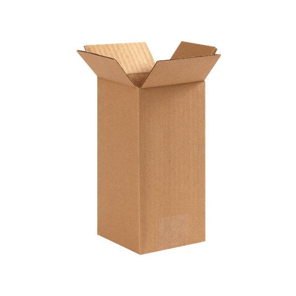 4 x 4 x 8'' Tall Corrugated Boxes, 25PK