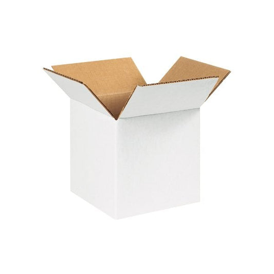 5 x 5 x 5'' White Corrugated Boxes, 25PK