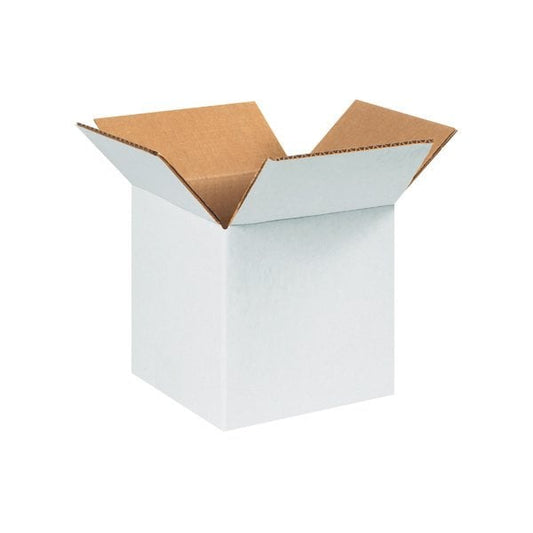 6 x 6 x 6'' White Corrugated Boxes, 25PK