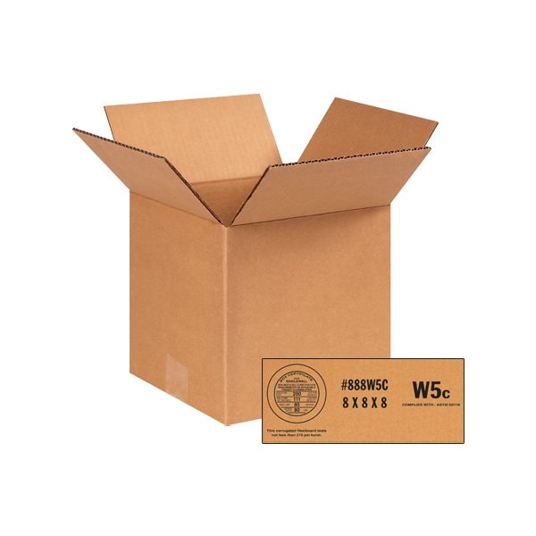 8 x 8 x 8'' W5c Weather-Resistant Corrugated Boxes, 25PK