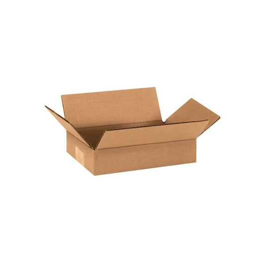 Flat Cardboard Corrugated Boxes, 9"L x 6"W x 2"H, Kraft