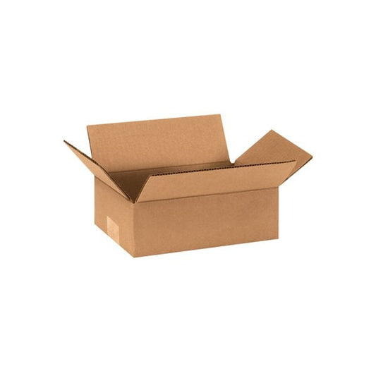 9 x 6 x 3'' Flat Corrugated Boxes, 25PK