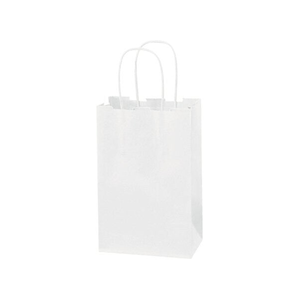 Paper Shopping Bags 5-1/2W x 3-1/4D x 8-3/8H White 250/Pack