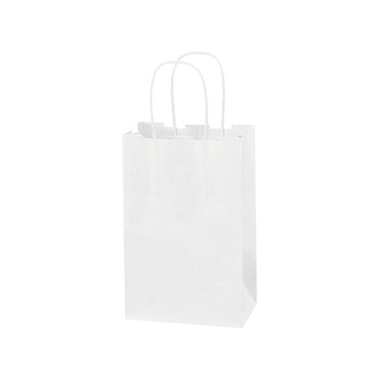 Paper Shopping Bags 5-1/2W x 3-1/4D x 8-3/8H White 250/Pack