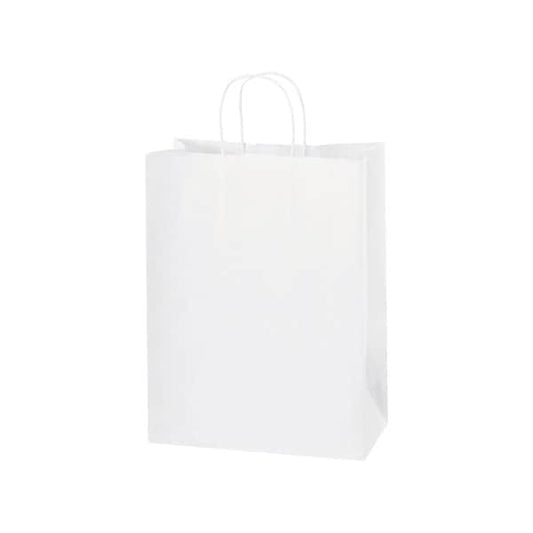 Paper Shopping Bags, 10"W x 5"D x 13"H, White, 250/Pack