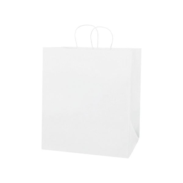 Paper Shopping Bags, 14-1/2"W x 9"D x 14-1/2"H, White, 200/Pack