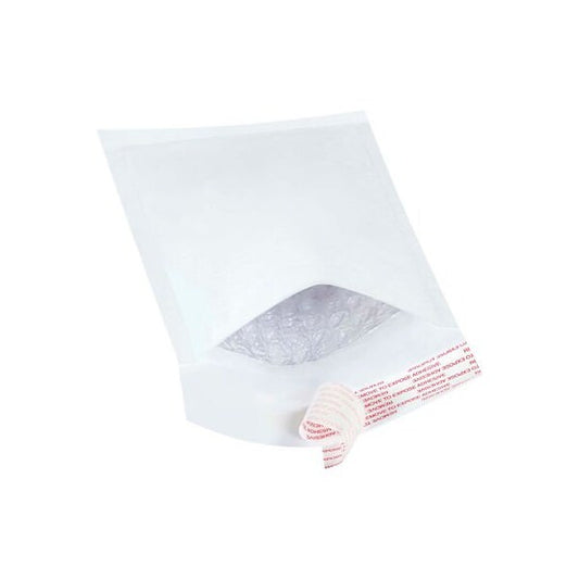 Self Seal Bubble Mailers, #000, 4inW x 8inL, White, 500/Pack