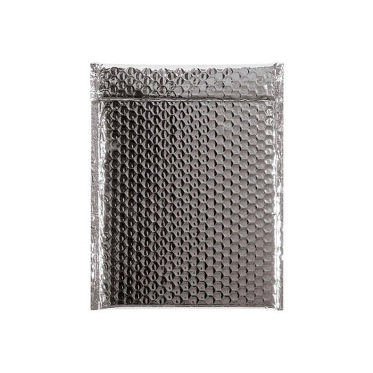 Global Industrial Glamour Bubble Mailers 9inW x 11-1/2inL Silver 100/Pack