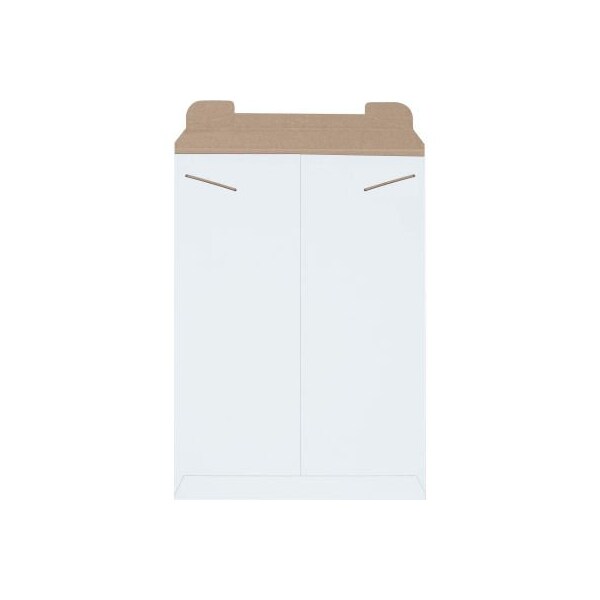 Stayflats Tab Lock Mailers, 13inW x 18inL, White, 100/Pack