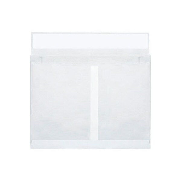 Tyvek Self Seal Expandable Envelopes, Side Opening, 10inW x 13inL x 2inD, White, 100/Pack