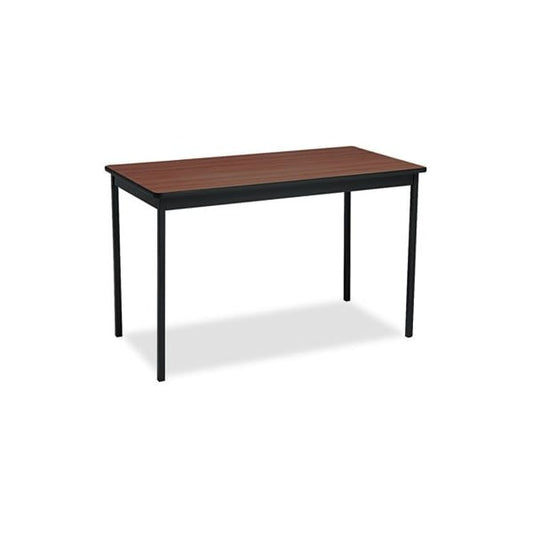 Barricks, Utility Table, Rectangular, 48w X 24d X 30h, Walnut/black