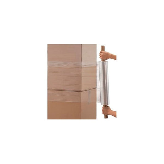 Stretch Wrap W/Extended Core Handle, Cast, 80 Gauge, 20"Wx1000'L, Clear