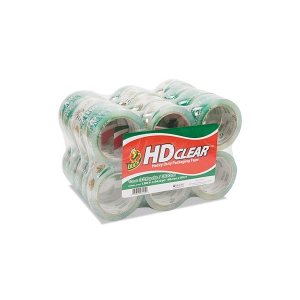 Duck, HEAVY-DUTY CARTON PACKAGING TAPE, 3in CORE, 1.88in X 55 YDS, CLEAR, 24PK