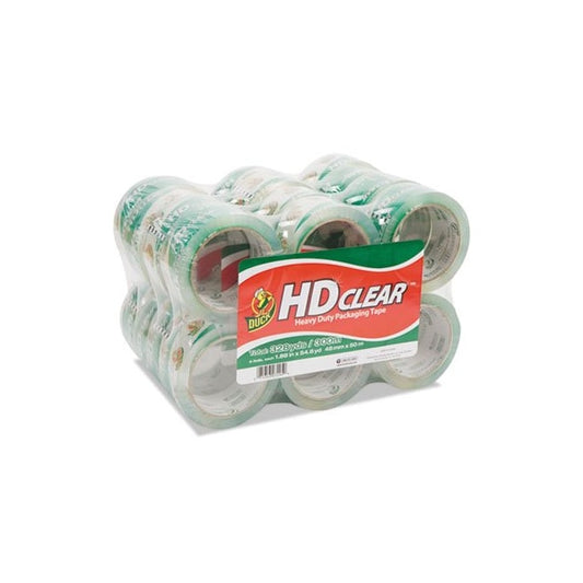 Duck, HEAVY-DUTY CARTON PACKAGING TAPE, 3in CORE, 1.88in X 55 YDS, CLEAR, 24PK