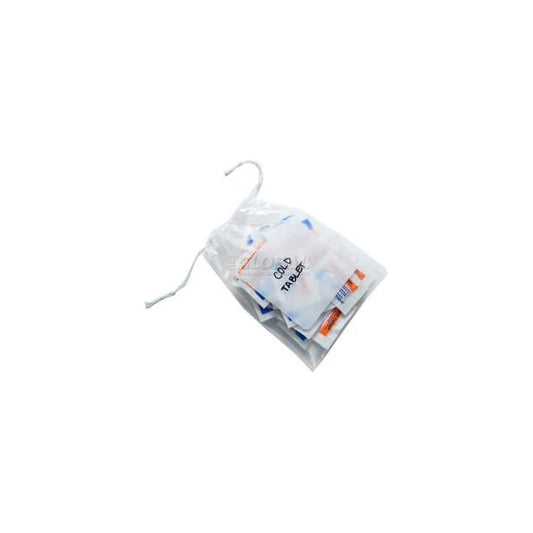 Pull Tite Drawstring Bags W/ White Block, 10"W x 14-1/2"L, 1.5 Mil, Clear, 1000/Pack