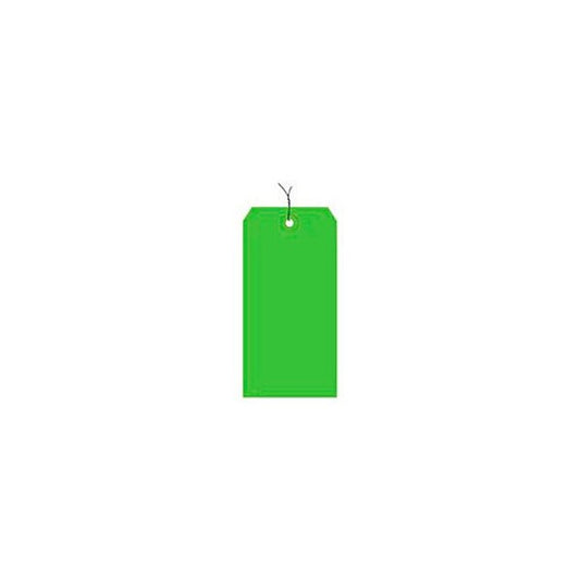Global Industrial Shipping Tag Pre Wired#4 4-1/4inL x 2-1/8inW Light Green 1000/Pack